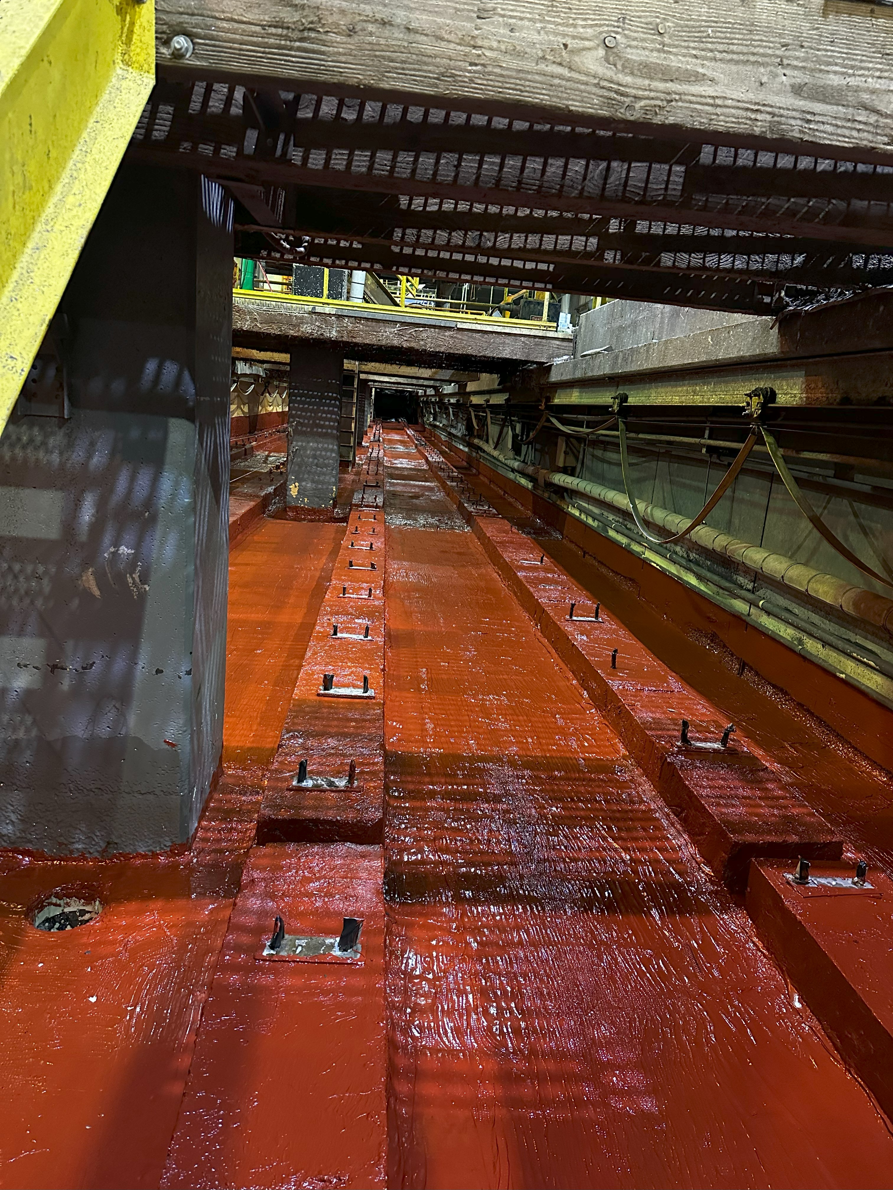 Both car wells fully restored and coated with immersion-grade epoxy